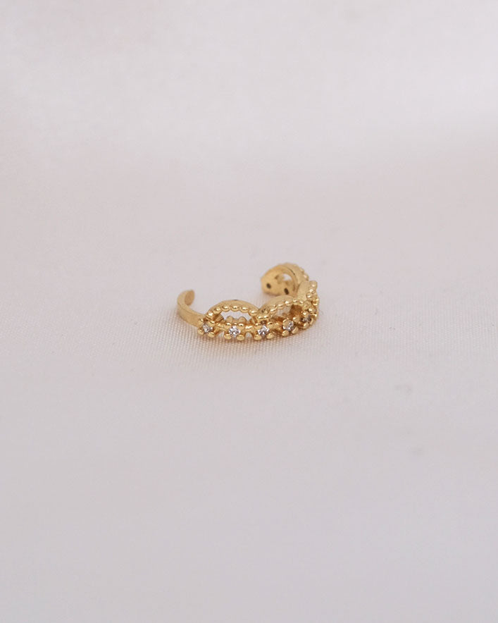 DRAPED CUBIC ZIRCONIA EAR CUFF