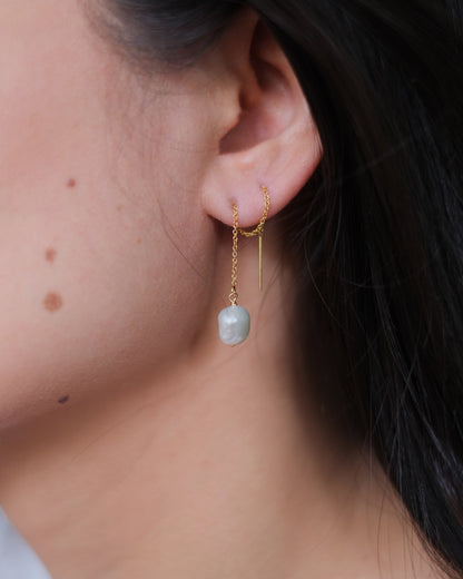 PEARL THREADER EARRINGS