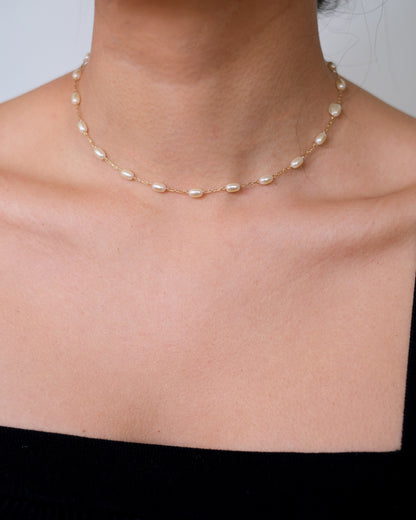 OVAL PEARL NECKLACE