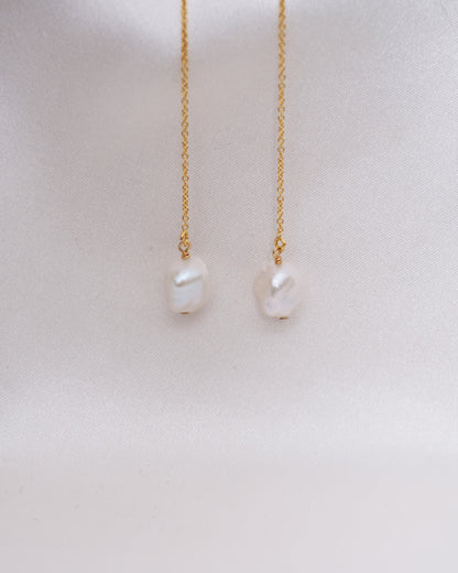 PEARL THREADER EARRINGS