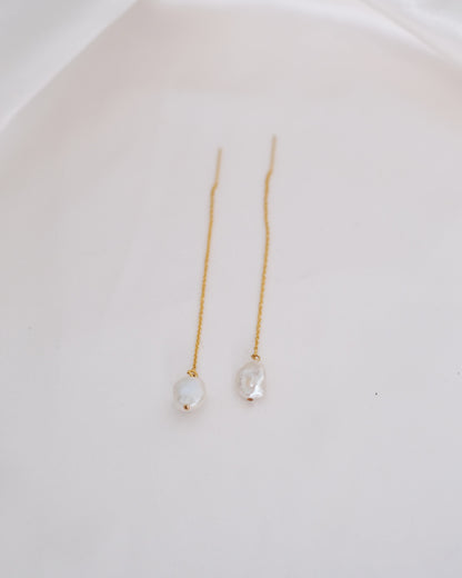 PEARL THREADER EARRINGS