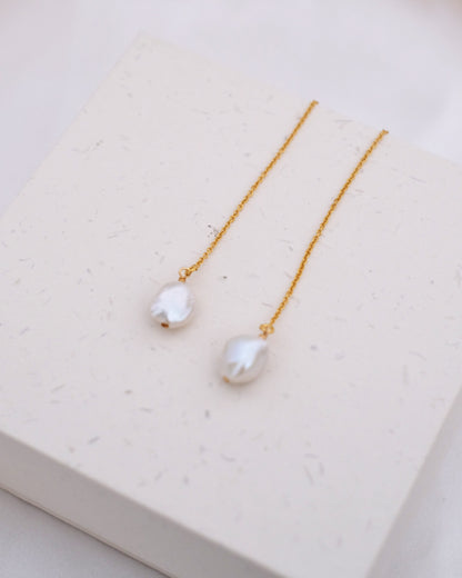 PEARL THREADER EARRINGS