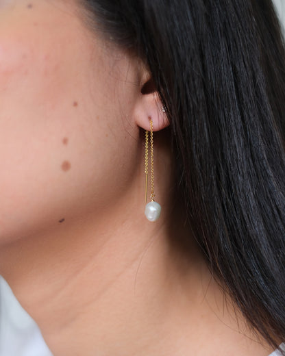 PEARL THREADER EARRINGS